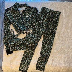 Stylish Green Patterned Women's Jumpsuit